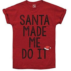 GAME ON Santa Made Me Dames T-Shirt, rood (Heather Red Heather)