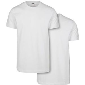 Urban Classics Set van 2 T-shirts voor heren (2 stuks), wit/wit