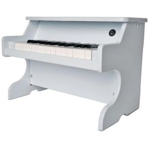 Witte mini-piano met kleurrijke bladmuziek voor het toetsenbord, batterijen inbegrepen (4 x 1,5 V AA-batterijen)