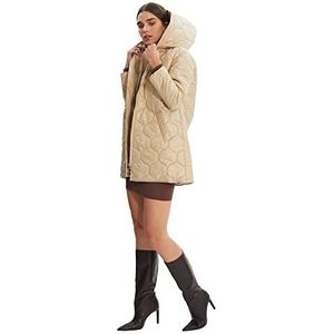 Trendyol Beige Hooded Gewatteerde Inflatable Coats Damesmantel, Beige