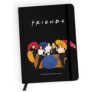 ERT GROUP Origineel en officieel gelicentieerd Friends 001 notitieboek, motief Friends 001 zwart, met geruit papier, A5