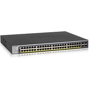 NETGEAR GS752TP 52-poorts Gigabit Ethernet LAN PoE-switch Smart Managed Pro (met 48x PoE+ 380W, 4x 1G SFP, desktop- of rekmontage met ProSAFE levenslange garantie)