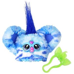 Furby Furblets Ooh-Koo Mini-metgezel, meer dan 45 geluiden, rockmuziek en zinnen van Furbish, elektronisch pluche dier blauw en wit voor meisjes en jongens, vanaf 6 jaar