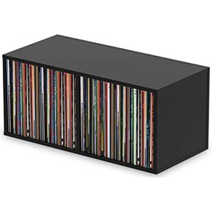 Glorious Record Box black 230 - voor maximaal 230 12 inch schijven, met scheidingswand, stapelbaar met andere Glorious Record Box, zwart