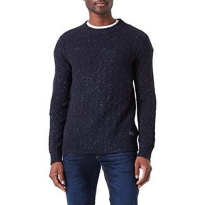 TOM TAILOR Sweater heren, 30364, marineblauw gemengd, nep structuur, 3XL, 30364 - marineblauw gemengd Nep Structure