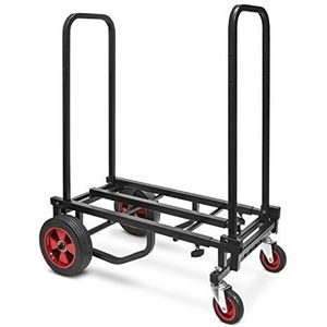 Compacte opvouwbare en verstelbare uitrustingswagen - 8-in-1 robuuste converteerbare multi-trolley met R-Trac wielen - Uitschuifbaar tot 69,9 cm tot 112,4 cm