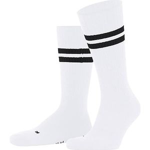FALKE Dynamic uniseks sokken voor volwassenen, katoen, wit, blauw, grijs, versterkt, dik, geribbeld, retro strepenpatroon, 1 paar, Wit (Offwhite 2030)