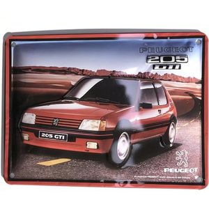 Metalen bord Peugeot 205 GTI I&S Collector (15 x 20 cm) *Model in reliëf*