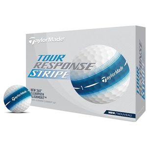 TaylorMade Golf Tour Response Ballen, gestreept, blauw, 12 stuks