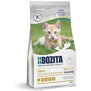 BOZITA Kittenkip zonder granen, droogvoer voor kittens, jonge katten en moeders die borstvoeding geven, 0,4 kg