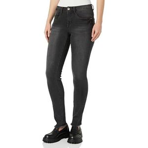 Cream Women's Jeans Skinny Shape Fit Full-Length Midrise Waist Regular Waistband Femme, Black Wash, 27W