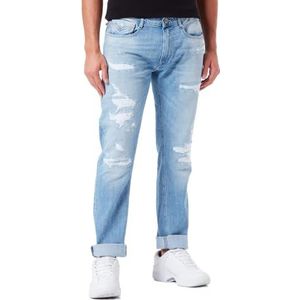 Replay Rocco Aged Straight Jeans, heren (10 Blu Chiaro), 31 W/32 L, blauw (10 Blu Chiaro)