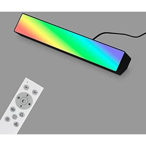 Briloner Verlichting - Smart Lightbar LED, WiFi, RGB-spraakbediening, CCT, speellamp, tv-verlichting, afstandsbediening, zwart, 255 x 45 mm (b x h)