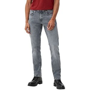 s.Oliver Lange jeansbroek, regular fit, lange jeansbroek, rechte snit voor heren, Grijs/Zwart