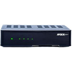 Récepteur satellite UHD APEBOX S2X 4K - Multistream H.265 (2160p, 1x DVB-S2X, 2X USB 2.0, HD-Out 2.0, LAN, lecteur AC, écran LED, IR, SPDIF optique, RS232, YouTube, DLNA et RCU exceptionnel)