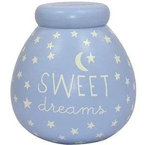 Pot Of Dreams Spaarpot ""Money Sweet Dreams"" | Spaarpot om te openen voor het decoreren van een kinderkamer | Functioneel verjaardagsidee | Keramiek | Lichtblauw | Eenheidsmaat