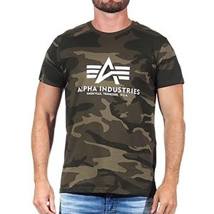 ALPHA INDUSTRIES Camo Basic T-shirt met korte mouwen voor heren (1 stuk), Camouflage olijf 239