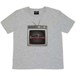 Popgear Marvel Wandavision T-shirt pour garçon Logo TV, gris, 9-10 ans