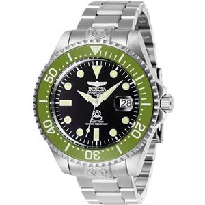 Invicta Grand Diver - Automatisch herenhorloge van roestvrij staal - 47 mm, zilver/groen, Kit