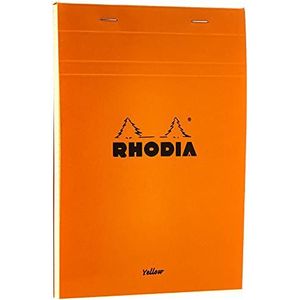 Rhodia 16260C Notitieblok (geel legaal pad, DIN A5, 14,8 x 21 cm, geniet, 80 vellen, geruit, 80 g, 1 stuk, oranje