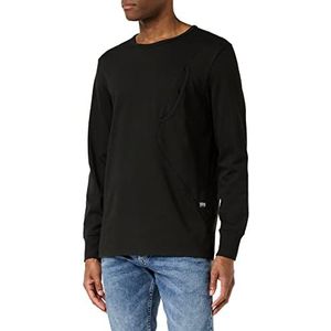 G-STAR RAW Pocket Long Sleeve T-shirt voor heren, zwart (Dk Black C784-6484), S, zwart (Dk Black C784-6484)