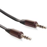 Audio Aux Kabel Jack 3.5-mm zwart 1m compatibel met alle audio-apparaten.