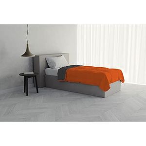 Italian Bed Linen Zomerdeken van microvezel, oranje/donkergrijs, 1-zits