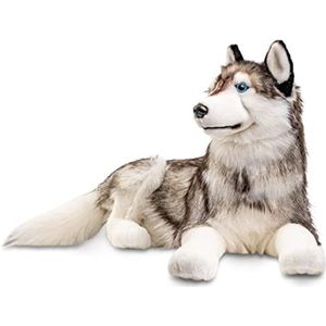 Uni-Toys - Husky, liggend - 100 cm (lengte) - pluche hond, huisdier - pluche, knuffeldier
