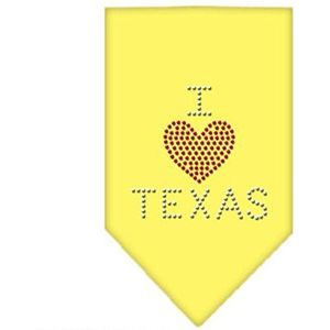 Mirage I Heart Texas halsdoek met strass-steentjes, geel
