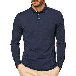 Hackett London Gmd Jersey Trim LS Poloshirt voor heren, blazer, marineblauw, XS, blazer marineblauw