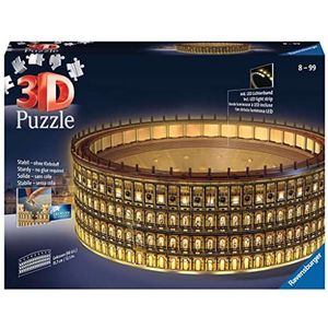 Ravensburger - 3D Building puzzel - Verlicht Colosseum - Vanaf 8 jaar - 216 genummerde onderdelen om te monteren zonder lijm - Inclusief afwerkingsaccessoires - 11148