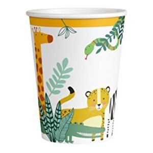 Amscan 9909350-66 - Get Wild Animals set van 8 kartonnen bekers voor kinderverjaardagsfeestjes