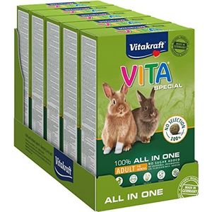 Vitakraft Vita Special – complete voeding voor volwassen dwergkonijnen – 5 x 600 g