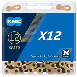 KMC X12 Ti-N ketting 12 versnellingen goud zwart 126 schakels
