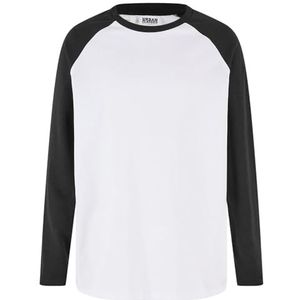 Urban Classics Uck4911-Boys Organic Oversized Raglan Longsleeve T-shirt voor jongens, Wit/Zwart