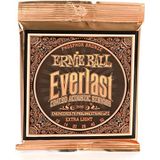 Ernie Ball Everlast fosforsnaren voor akoestische gitaar, extra licht, bronskleurig, sterkte 10 - 50
