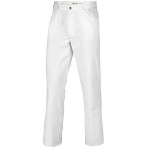 BP 1643-558-21-Mn uniseks jeansbroek met verstelbaar elastiek aan de achterkant 245,00 g/m² stofmix, wit, Mn