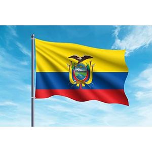 OEDIM Vlag van Ecuador, 150 x 85 cm, versterkt en stiksels, vlag met 2 metalen ogen en waterbestendig, geel blauw rood, B0B831ZZ26