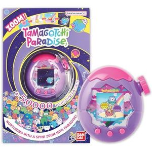 TAMAGOTCHI Bandai Paradise Ciel - virtueel dier om op te tillen met zoomwiel - interactief speelgoed in het Frans - model hemel paars en roze - speelgoed voor kinderen vanaf 6 jaar - 43423