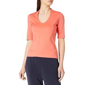s.Oliver BLACK LABEL Jersey shirt voor dames met V-hals, flamingo-oranje