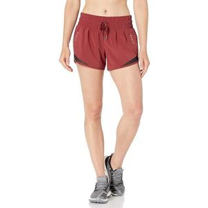 Amazon Essentials Short de course tissé à taille froncée pour femme (Previously Core 10), rouge rubis, taille 1X