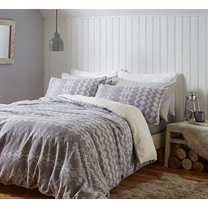 Catherine Lansfield Beddengoedset voor kingsize bed, grijs, fleece