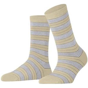 FALKE Paire de chaussettes rayées Uniform W SO en coton à motifs Beige (crème 4011) Taille 39-42, Beige (crème 4011), 39-42 EU