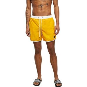 URBAN CLASSICS Zwemshort voor heren, retrostijl, bermuda-shorts, sneldrogend, geschikt voor vakantie, maten XS - 5XL, wit/magicmango, 3XL, wit/Magicmango