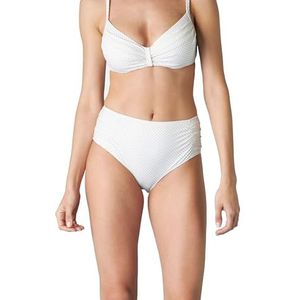 LOVABLE Slip Haut Jacquard Bikini Femme, Blanc et or., XXL