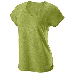 Wilson T-shirt voor dames, training met V-hals, polyester/katoen, Groen