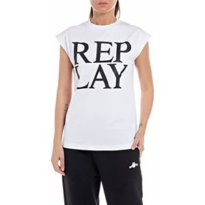 REPLAY Dames T-shirt W3624h 001 wit XXS 001 wit XXS, 001 Wit