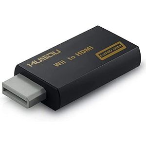 Adapter Wii naar HDMI Signaal Video Converter Full HD 1080p met audio-uitgang 3,5 mm jack, zwart