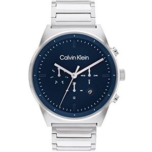 Calvin Klein 25200293 Herenhorloge, analoog, kwarts, analoog, met roestvrijstalen armband, blauw, Blauw, Armband