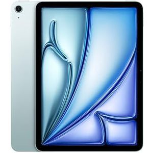 Apple iPad Air 11 ″ (M2): Liquid Retina-display, 256 GB, 12 MP horizontale camera aan de voorkant/12 MP achtercamera, Wi-Fi 6E, Touch ID, batterijduur van één dag, blauw